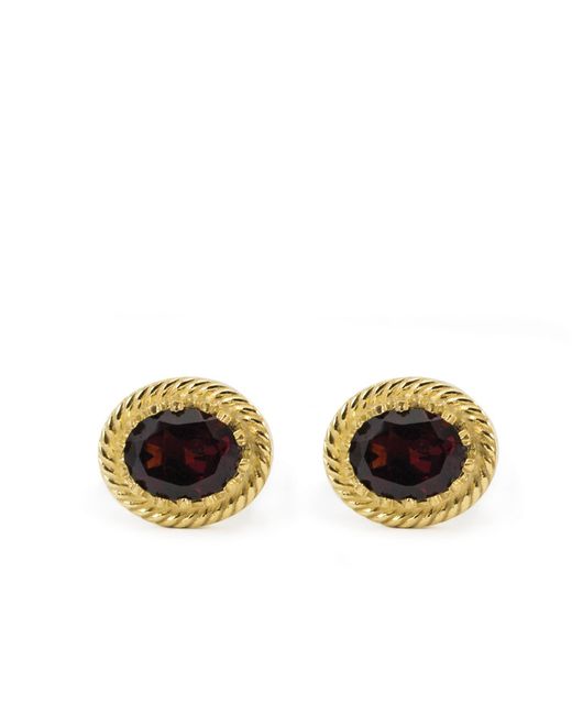 Vintouch Italy Metallic Luccichio Garnet Stud Earrings