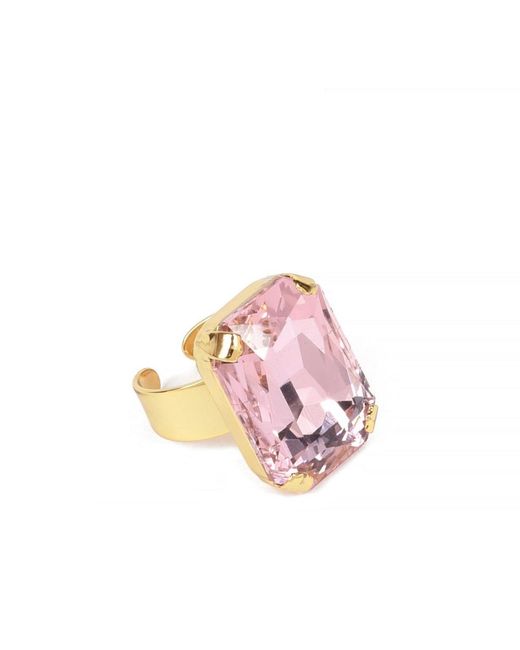 Addicted Pink Celeste Plated Ring With Crystal
