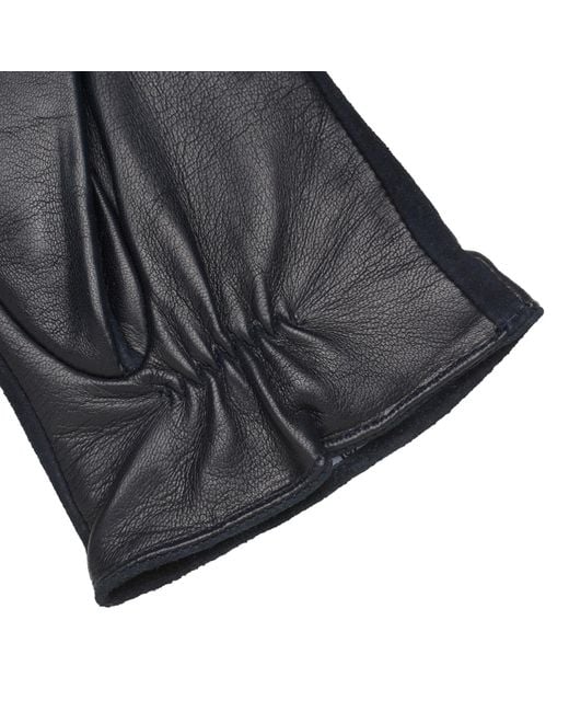 1861 Glove Manufactory Black Sassari Nappa Leather Gloves for men