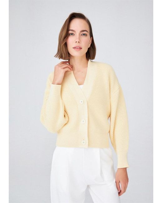 Peraluna Yellow Olivia V-Neck Cardigan