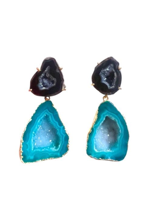 Magpie Rose Blue Earrings