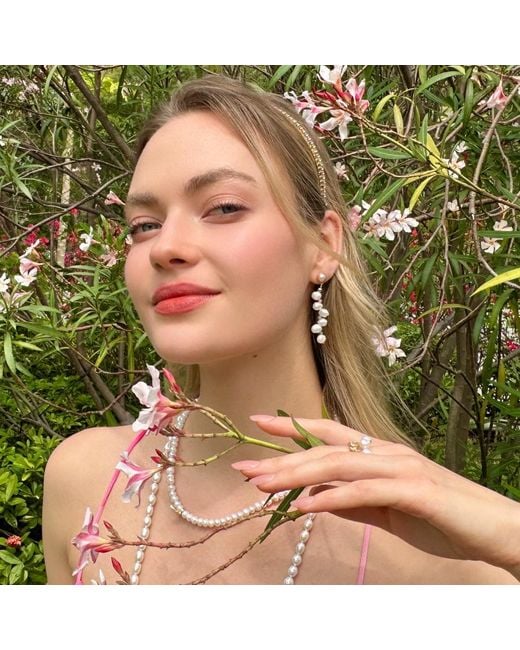 Farra Metallic Freshwater Pearls With Butterfly Charm Necklace
