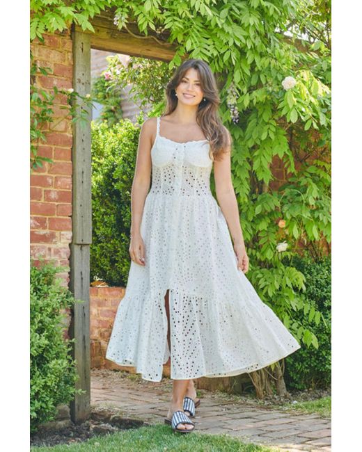 Hortons England Green The Cannes Broderie Dress