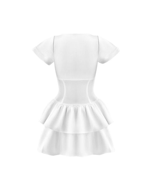 OW Collection White Aurelia Corset Mini Dress