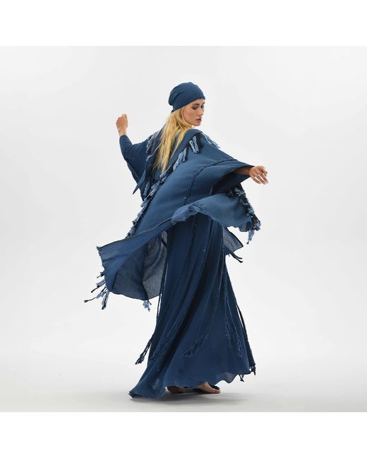Zhenabia Blue Sidra Poncho