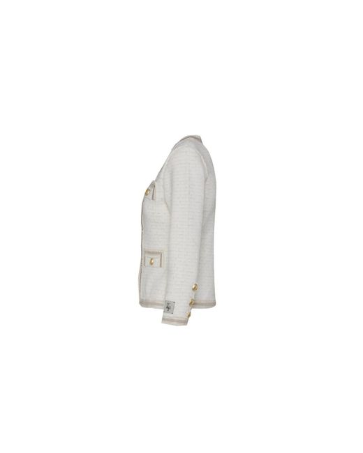 The Extreme Collection White Neutrals Cropped Structured Jacket Cameron