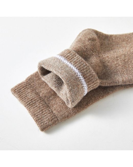 Soft Strokes Silk Brown Cashmere Quarter-Length Socks Set Of Two