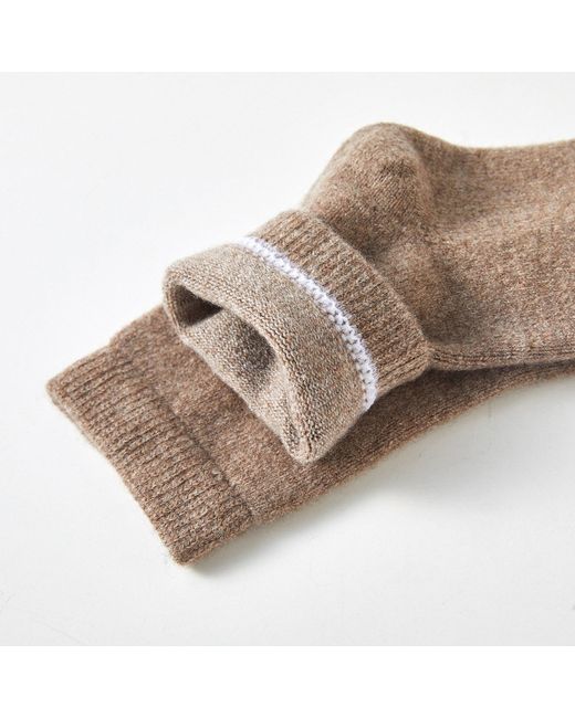 Soft Strokes Silk Brown Cashmere Quarter-Length Socks Set Of Two