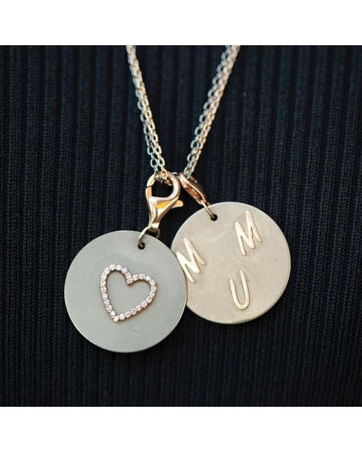 Ecce | Artisan Diamonds Metallic 14K Solid Titanium Customized With Heart Shape Diamond Charm Pendant