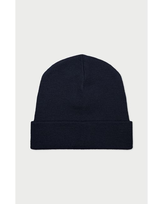 Paul James Knitwear Blue Heavyweight Extra Fine Merino Wool Amble Watch Cap for men