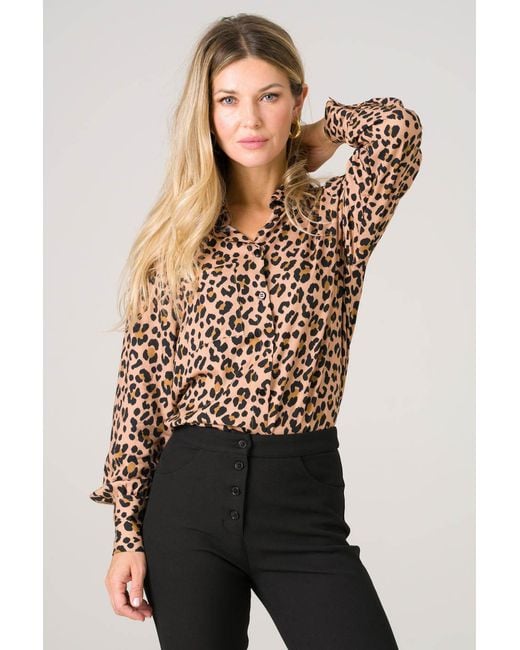 AVANI Apparel Brown Neutrals Kauri Shirt Leopard