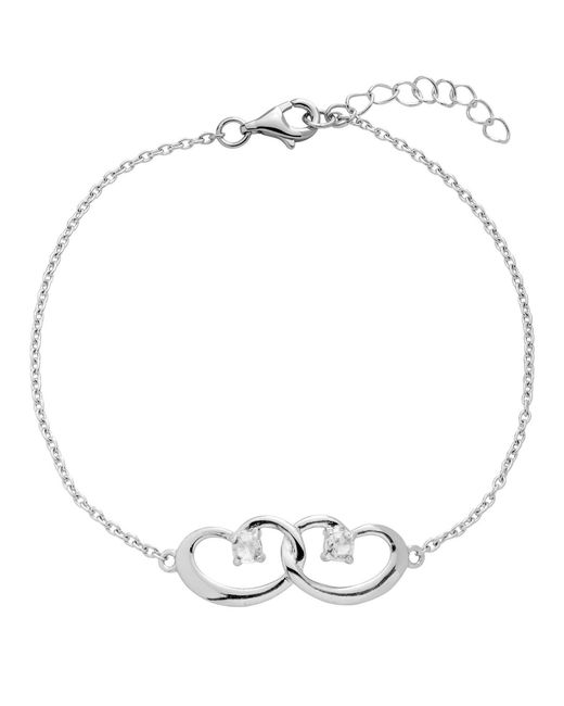 Belinda Jewelz Metallic Topaz Interlocked Hearts Bracelet