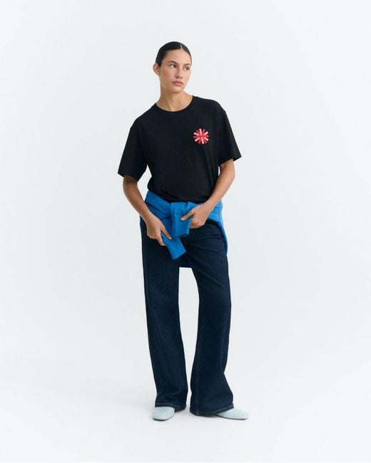 Thinking Mu Black Patched Sunny Lucia T-Shirt