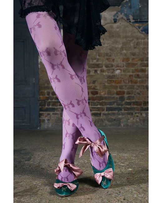 Natalia Petruch Clotilde Velvet Embroidered Flats With Silk Bow & Straps