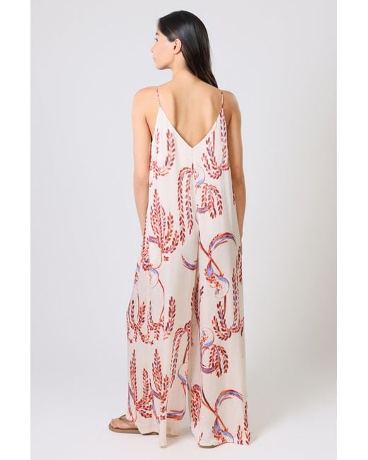 Traffic People Pink Birds Of A Feather Cream And Ithaca Romper Jumpsuit