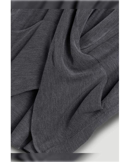 Nocturne Gray Draped Wrap Blouse