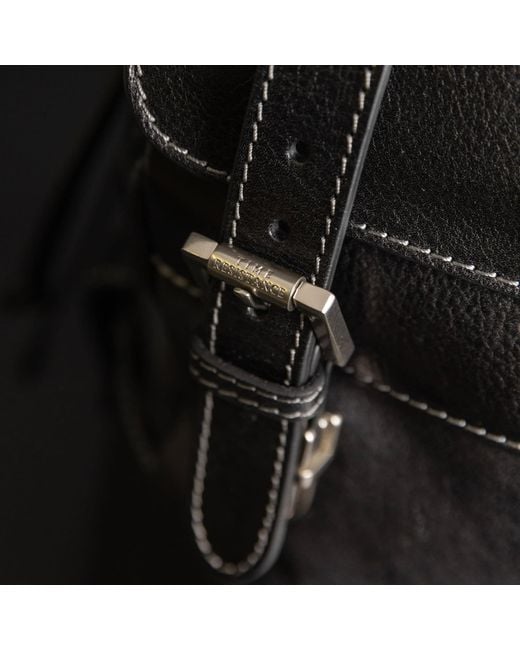 Time Resistance Black Leather Backpack for men