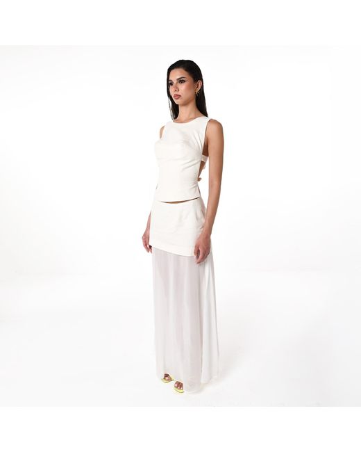 28Natelier White Pointed Top