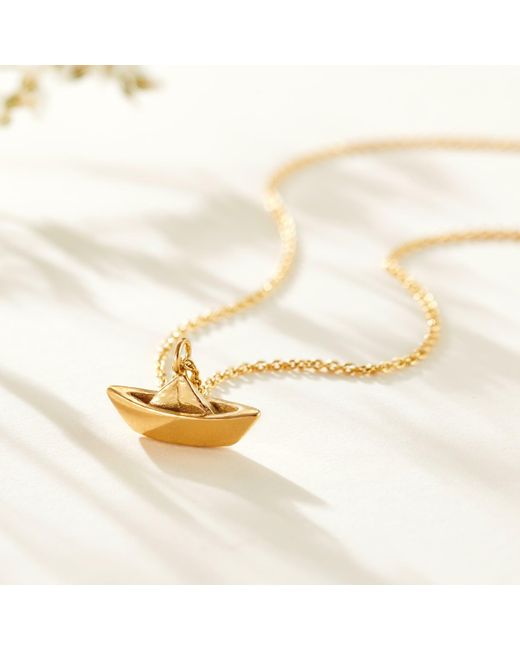 Posh Totty Designs Metallic Plated Origami Boat Charm Necklace