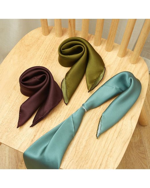 Soft Strokes Silk Green Pure Silk Scarf Tree Solid Colour Collection Small