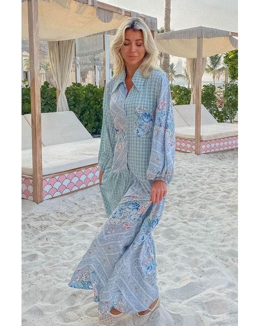 Palm Collective Blue Tulonne Maxi Dress