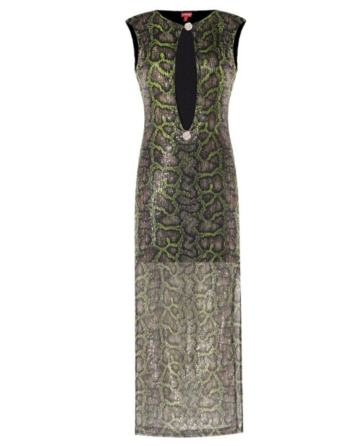 No'design Green Borgia Cut-Out Long Dress