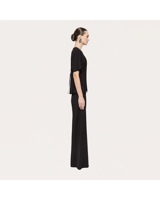 Nissa Black Lace-Panel Top