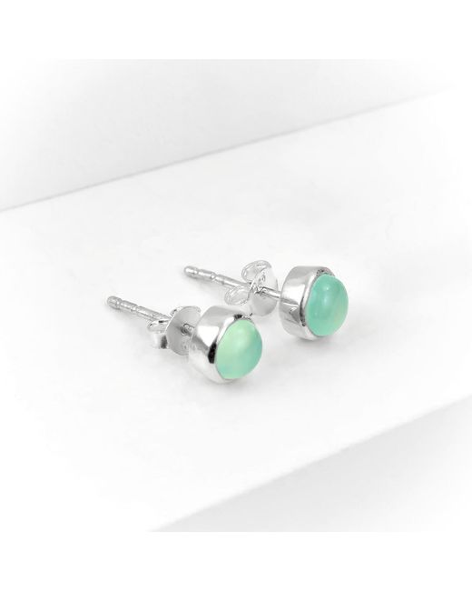 The Jewellery Store London White March Birthstone Jewellery Set With Aqua Chalcedony