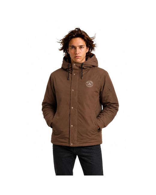 Chic Urban Brown Urban Drift Khaki Zip Hoodie for men
