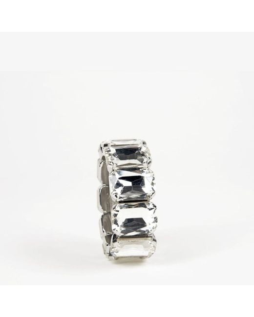 Addicted Metallic Neutrals Ester Bracalet Plated With Natural Crystals