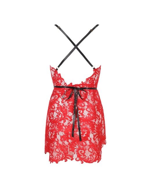 Belle -et-BonBon Red Valentina Bright Cherry Lace Wrap Dress