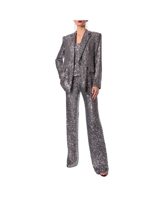 AGGI by HALEWSKI Gray Luca Diamond Sequin Pant