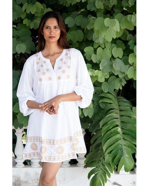 La Mandarine Blue Kaftan, Hand Embroidered Kaftan, Boho Embroidered Beach Kaftan. Handmade Beach Coverup