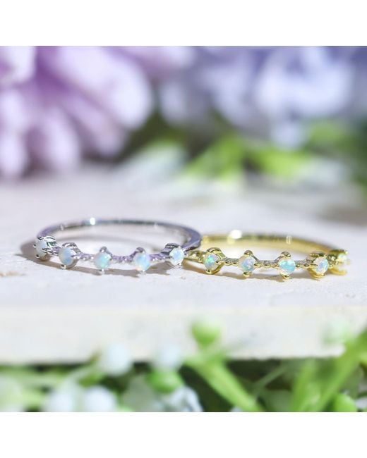 Azura Jewelry New York Metallic Celestial Opal Ring Vermeil