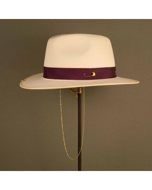 Shaded the Label Pink Herra Seashell Fedora Hat With Sterling Jewellery