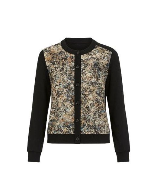 Conquista Black Long Sleeve Print Cardigan