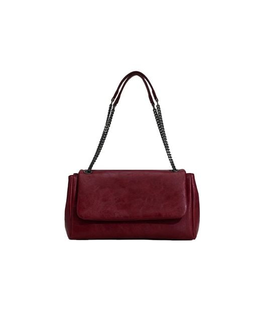 Sd Collection Purple Milan Chain Leather Bag