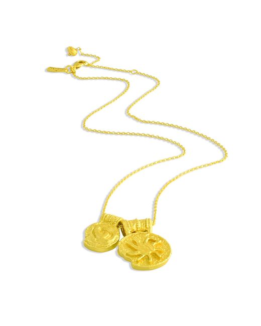 Arvino Yellow Uneven Textured Charm Necklace