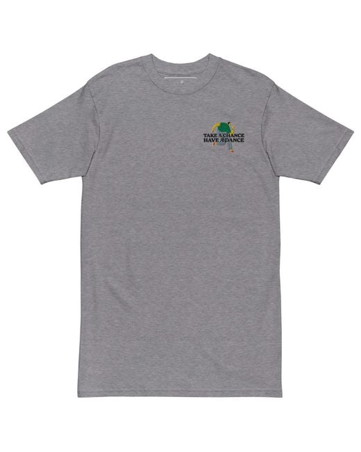 Anchor and Crew Gray Heather Take A Chance Have A Dance Disco! Heavy Cotton Embroidered T-Shirt