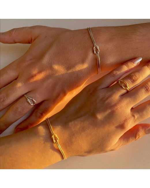 Spero London Metallic Snake Chain Knot Bracelet & Choker Set