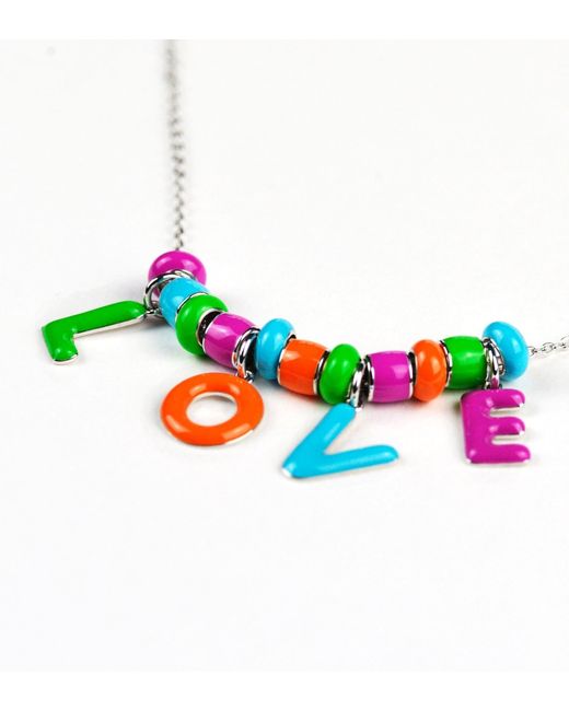 Pinnole Green Love Monogram Charm Necklace