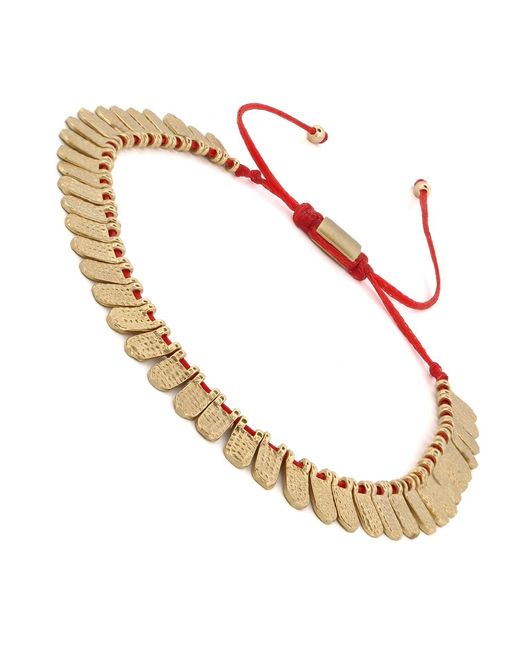 Ebru Jewelry Metallic Fish Scale & Cord Bracelet