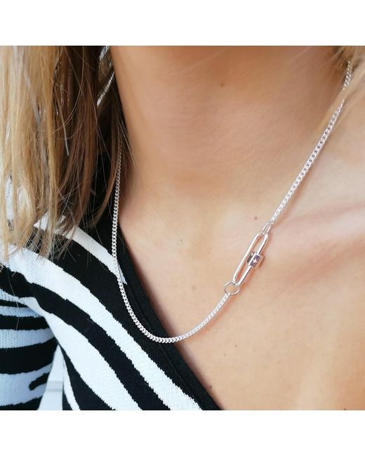 Scream Pretty Metallic Long Link Carabiner Curb Chain Necklace