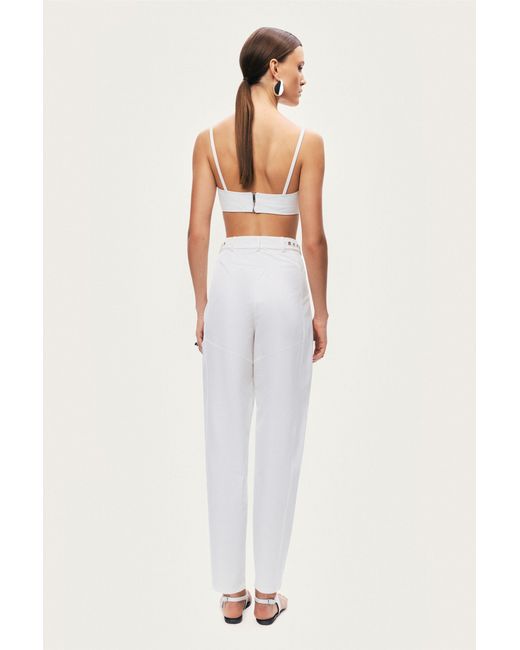 Nocturne White Structured Spaghetti Strap Top