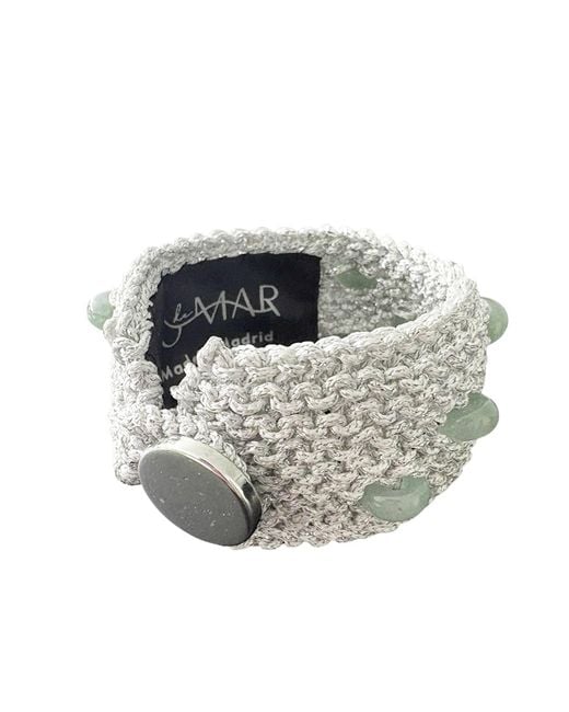 Hilo De Mar Gray Narrow Bracelet With Crystal