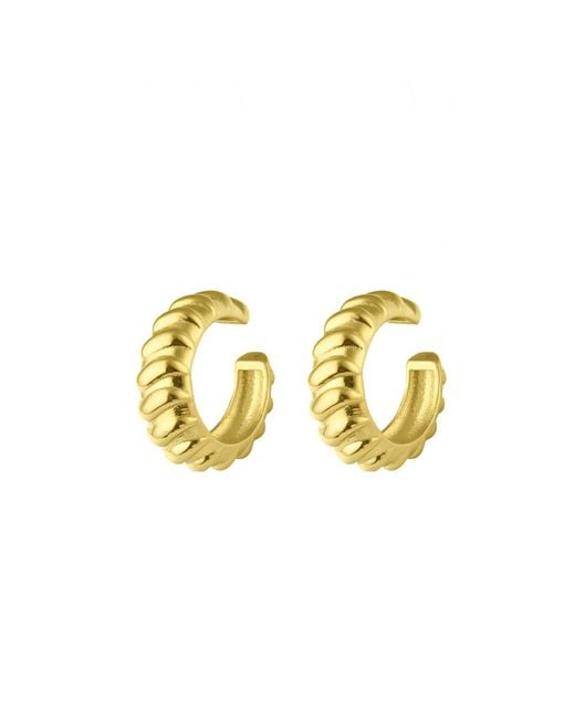 Spero London Metallic Croissant Ear Cuff No Piercing Sterling Pair