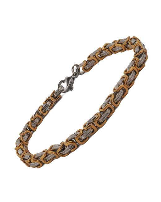 Ebru Jewelry Brown Two Color Design Bold Chain Bracelet for men