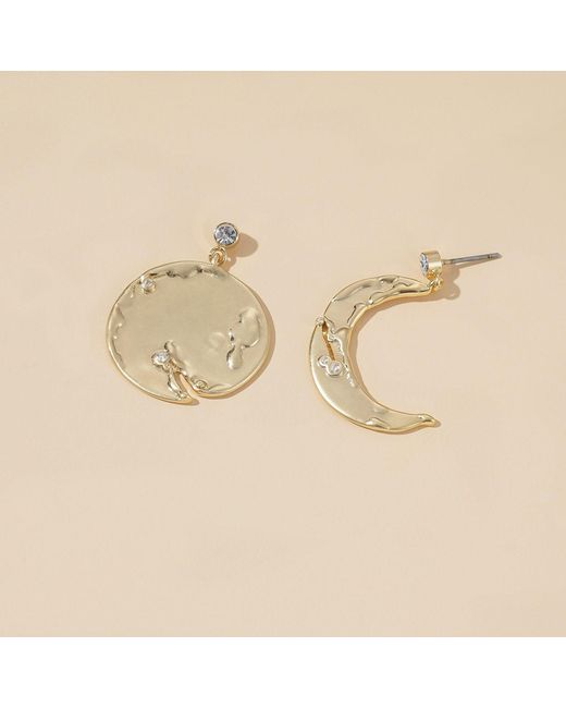 Rare Matters Jewelry Metallic Sun And Moon Mismatched Earrings
