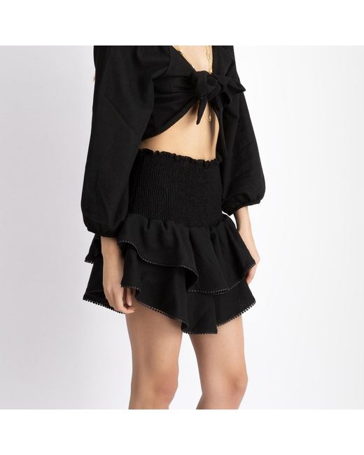 Ilvi Black Melena Crop Blouse & Skirt Set