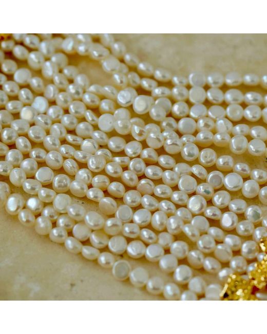Angel Barocco Metallic Beaded Multi-Strand Shell Pearl Choker Necklace